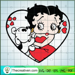 Betty Boop and Pudgy SVG, Cute Betty Boop SVG, Baby With Dog SVG