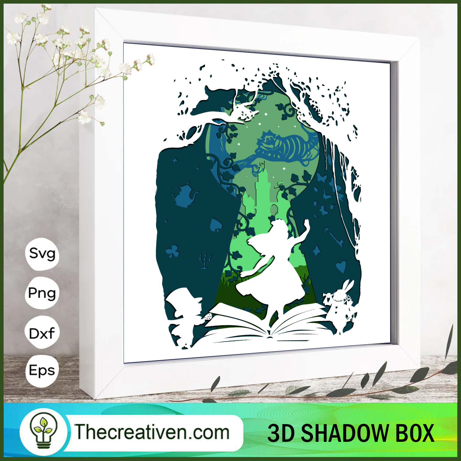 Alice In Wonderland 3D Paper SVG Cut File for Cricut 1 Alice In Wonderland 3D Paper SVG Cut File for Cricut