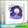 Bear Inside Cow 3D Papercut SVG Cut File for Cricut 2 cat to the moon