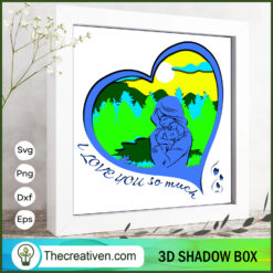 Mom And Kid 3D Papercut Lightbox SVG Cut File for Cricut & Silhouette