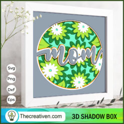 Floral Mom 3D Papercut Lightbox SVG Cut File for Cricut & Silhouette