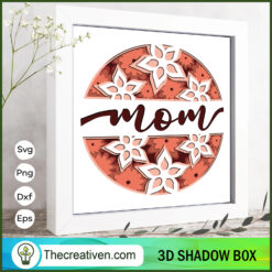 Mom With Flower 3D Papercut  SVG Cut File for Cricut