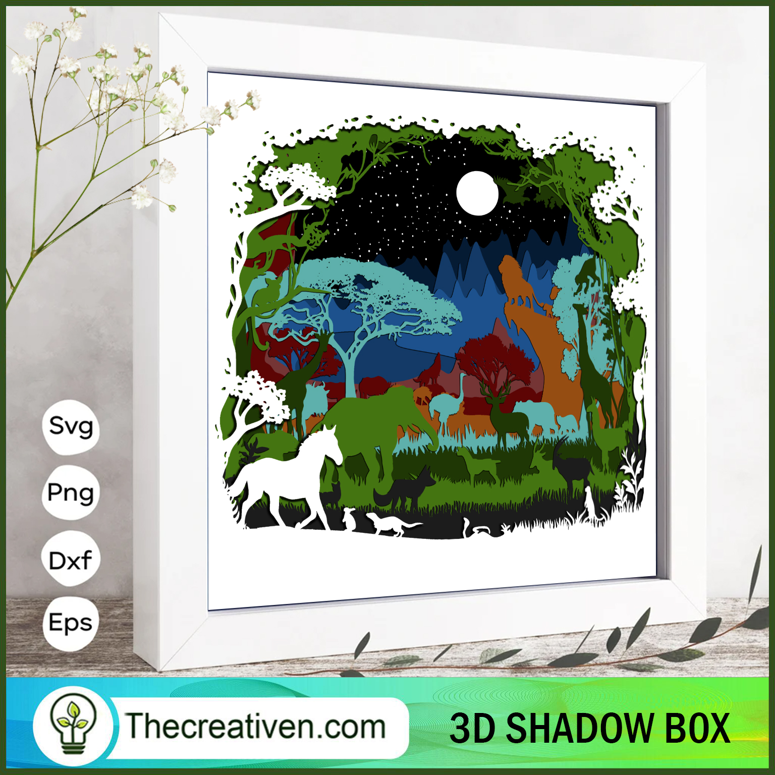 Nature 3D Papercut Lightbox SVG Cut File for Cricut & Silhouette 1 Nature 3D Papercut Lightbox SVG Cut File for Cricut & Silhouette