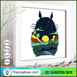 Totoro Nature 3D Papercut Li SVG Cut File for Cricut