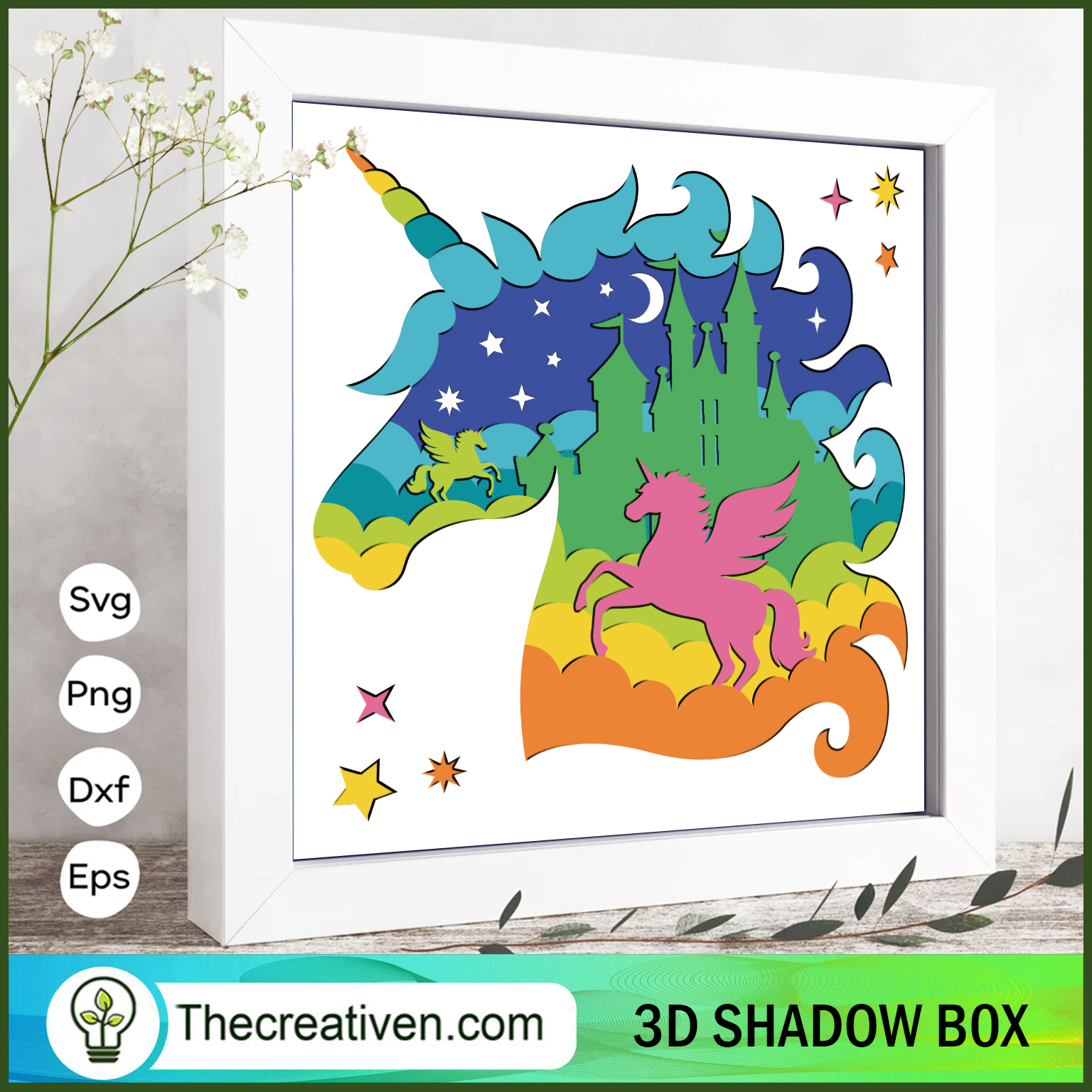 Colorful Unicorn 3D Papercut SVG Cut File for Cricut 1 Colorful Unicorn 3D Papercut SVG Cut File for Cricut