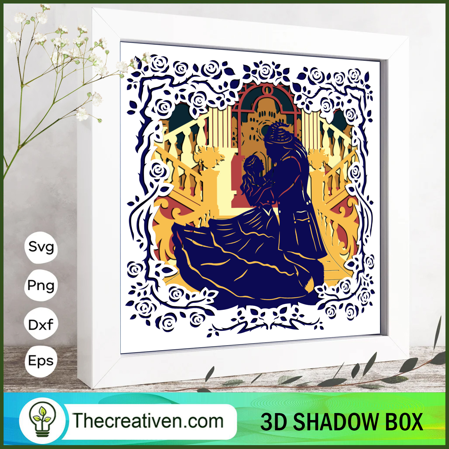 Beauty And The Beast 3D Pape SVG Cut File for Cricut 1 Beauty And The Beast 3D Pape SVG Cut File for Cricut