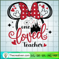 One Loved Teacher SVG, Teacher SVG, Disney Minnie Mouse SVG