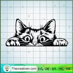 Peeking Cat Cute SVG, Cat Lover SVG, Love My Pet SVG