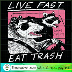 Live Fast Eat Trash SVG, Raccoon SVG, Live Fast SVG