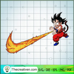 Goku Skill To Nike Logo SVG, Goku Fire SVG, Nike Logo SVG