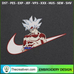 Nike With Goku White Hair Em Embroidery Design