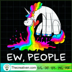 Unicorn Ew, People SVG, Unicorn SVG, Colorful Rainbow SVG