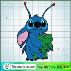 Funny Stitch With Frog SVG, Stitch SVG, Walt Disney SVG