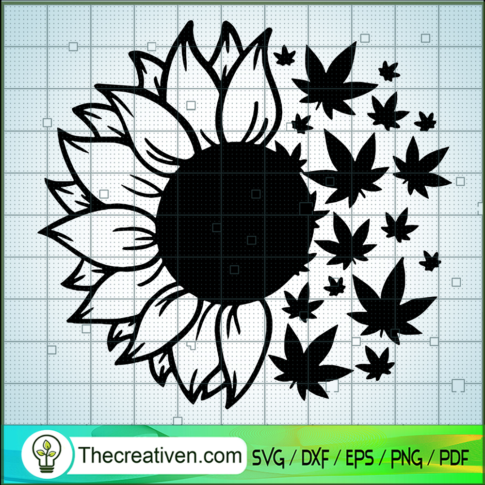 Sunflower And Marijuana SVG Cut File for Cricut & Silhouette 1 Sunflower And Marijuana SVG Cut File for Cricut & Silhouette