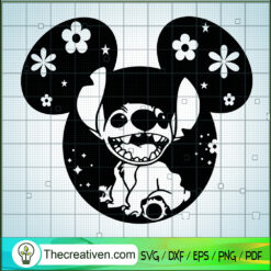 Stitch Mickey Ears SVG, Ohana Stitch SVG, Walt Disney SVG