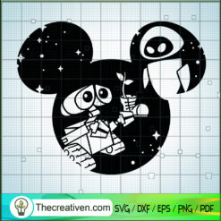 Wall E And Eve Mickey Ears SVG, Robot SVG, Wall-E SVG