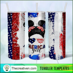All American Girl Full Tumbler Wrap Tumbler Wrap – Dig Design 98429