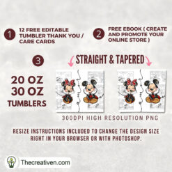 Alternative view of Mickey Minnie Amor Full Tumbler Wrap Tumbler Wrap – Digital Download