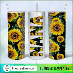Mama Sunflower Full Tumbler Wrap Tumbler Wrap – Digital Download
