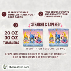 Alternative view of Gnomes Summer Full Tumbler Wrap Tumbler Wrap – Digital Download