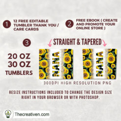 Alternative view of Mama Sunflower Full Tumbler Wrap Tumbler Wrap – Digital Download