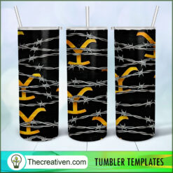 Yellowstone Logo Behind Iron C Tumbler Wrap Download