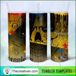 Pittsburgh Steelers Skull Full Tumbler Wrap Download