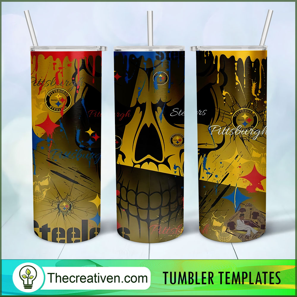 Pittsburgh Steelers Skull Full Tumbler Wrap Download 1 Pittsburgh Steelers Skull Full Tumbler Wrap Download