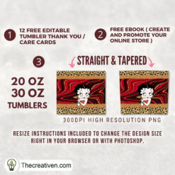 Alternative view of Gillter Betty Boop Full Tumbler Wrap Tumbler Wrap – Digital Download