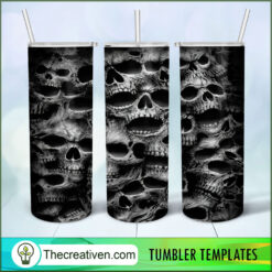Scary Skull Full Tumbler Wrap Tumbler Wrap – Digital Download