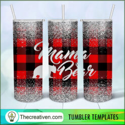 Mama Bear Glitter Full Tumbler Wrap Tumbler Wrap – Digital Download