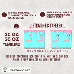 Alternative view of Flamingo Glitter Full Tumbler Wrap Tumbler Wrap – Digital Download