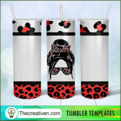 Red Leopard Girl Full Tumbler Wrap Tumbler Wrap – Digital Download