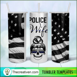 Police Wife Full Tumbler Wrap Tumbler Wrap – Digital D Design 98571