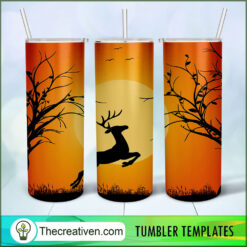 Deer In Sunset Full Tumbler Wrap Tumbler Wrap – Digital Download