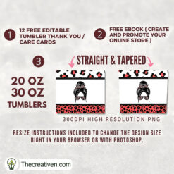 Alternative view of Red Leopard Girl Full Tumbler Wrap Tumbler Wrap – Digital Download