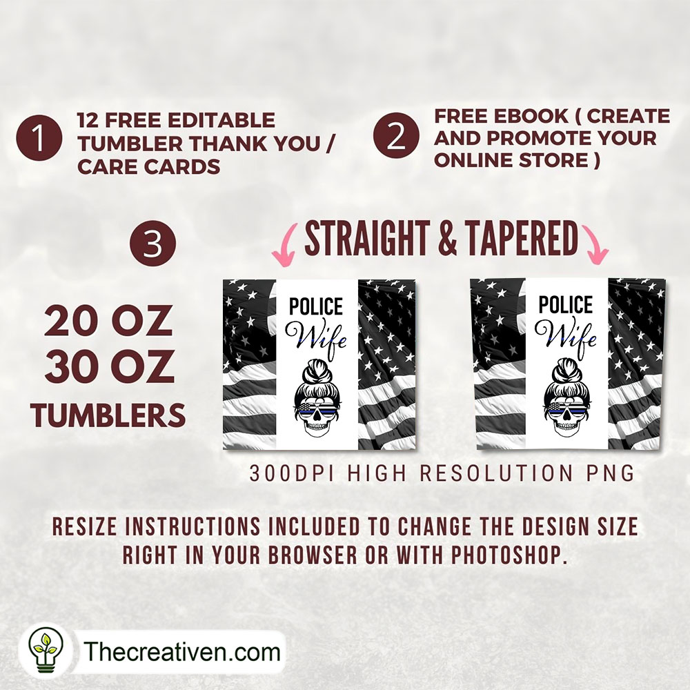 Police Wife Full Tumbler Wrap Tumbler Wrap – Digital D Design 98571 2 Police Wife Full Tumbler Wrap Tumbler Wrap – Digital D Design 98571 - Image 2