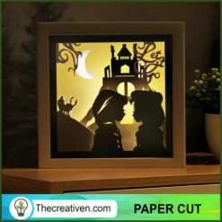 Elsa And Anna Princess Shadow Box, Disney Paper Cut, 3D Box