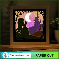Beauty and the Beast Shadow Box, Walt Disney Movie Paper Cut, 3D Box