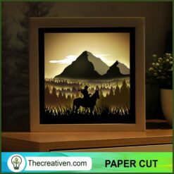 Hunter Shadow Box, Hunting Paper Cut, 3D Box