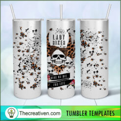Lady Biker Full Tumbler Wrap Tumbler Wrap – Digital Download
