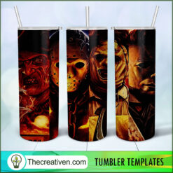 Horror Characters Face Full Tu Tumbler Wrap Download