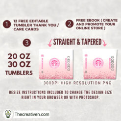 Alternative view of Pink Glitter Starbucks Full Tu Tumbler Wrap Download