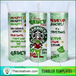 Merry Grinch Starbucks Coffee  Tumbler Wrap Download