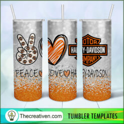 Peace Love Harley-Davidson Ful Tumbler Wrap Download