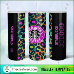 Starbucsk Coffee Colorful Leop Tumbler Wrap Download