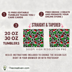Alternative view of Grinch Leopard Print Full Tumbler Wrap Tumbler Wrap – Digital Download