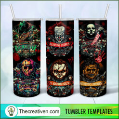 Halloween Horror Characters Fu Tumbler Wrap Download