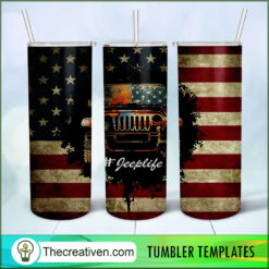 Jeep Life USA Flag Full Tumbler Wrap Tumbler Wrap – Digital Download