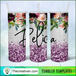Glitter Felicia Full Tumbler Wrap Tumbler Wrap – Digital Download